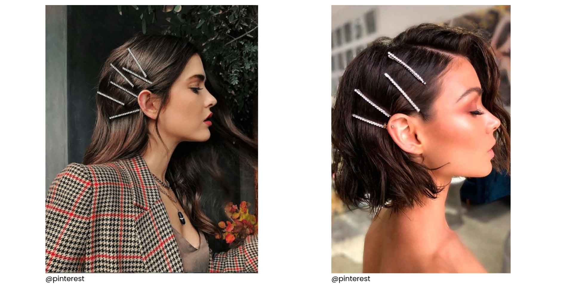 Side Swept Hair With Metallic Clips