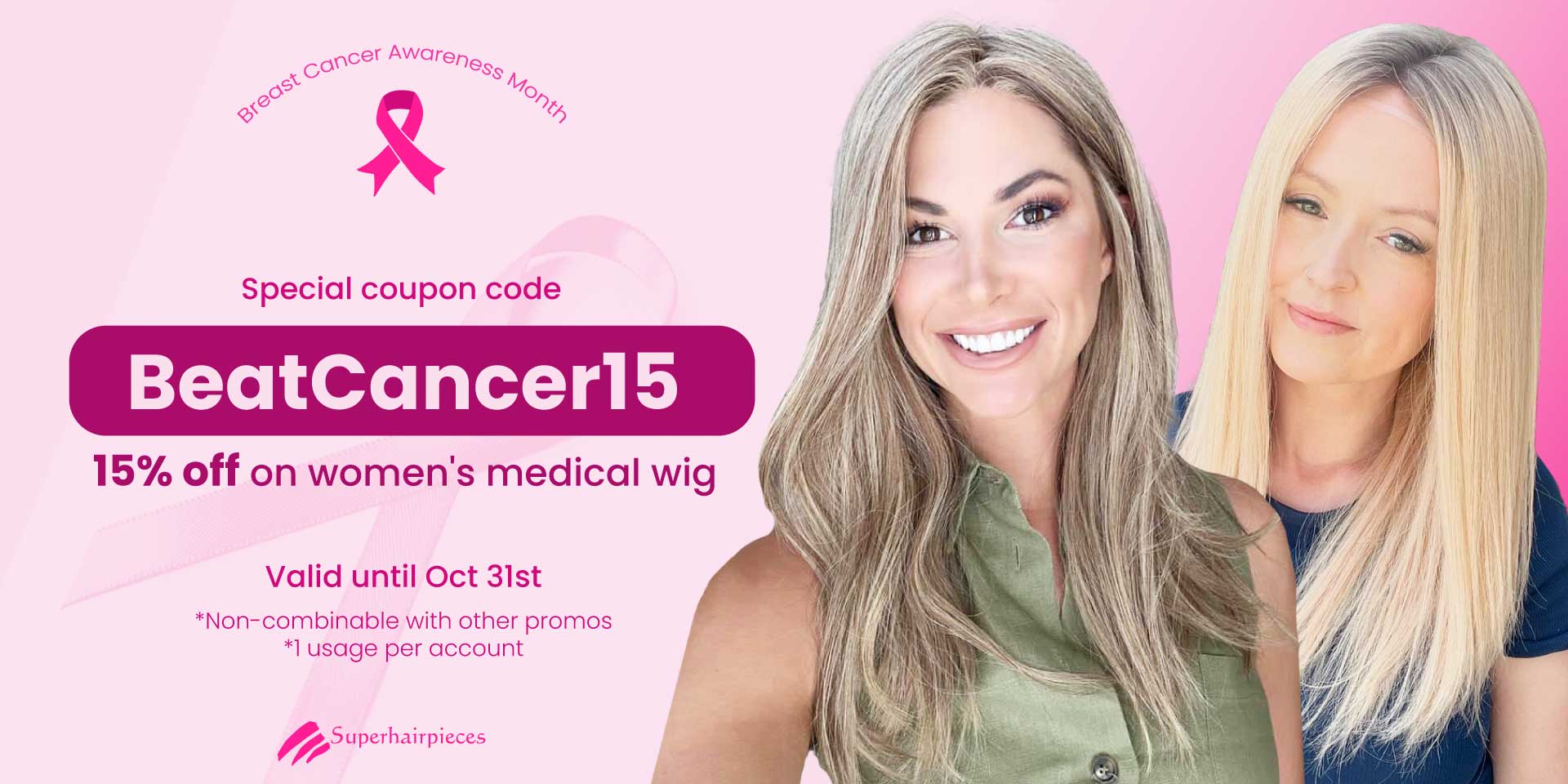 15% OFF Coupon Code for Medical Wigs